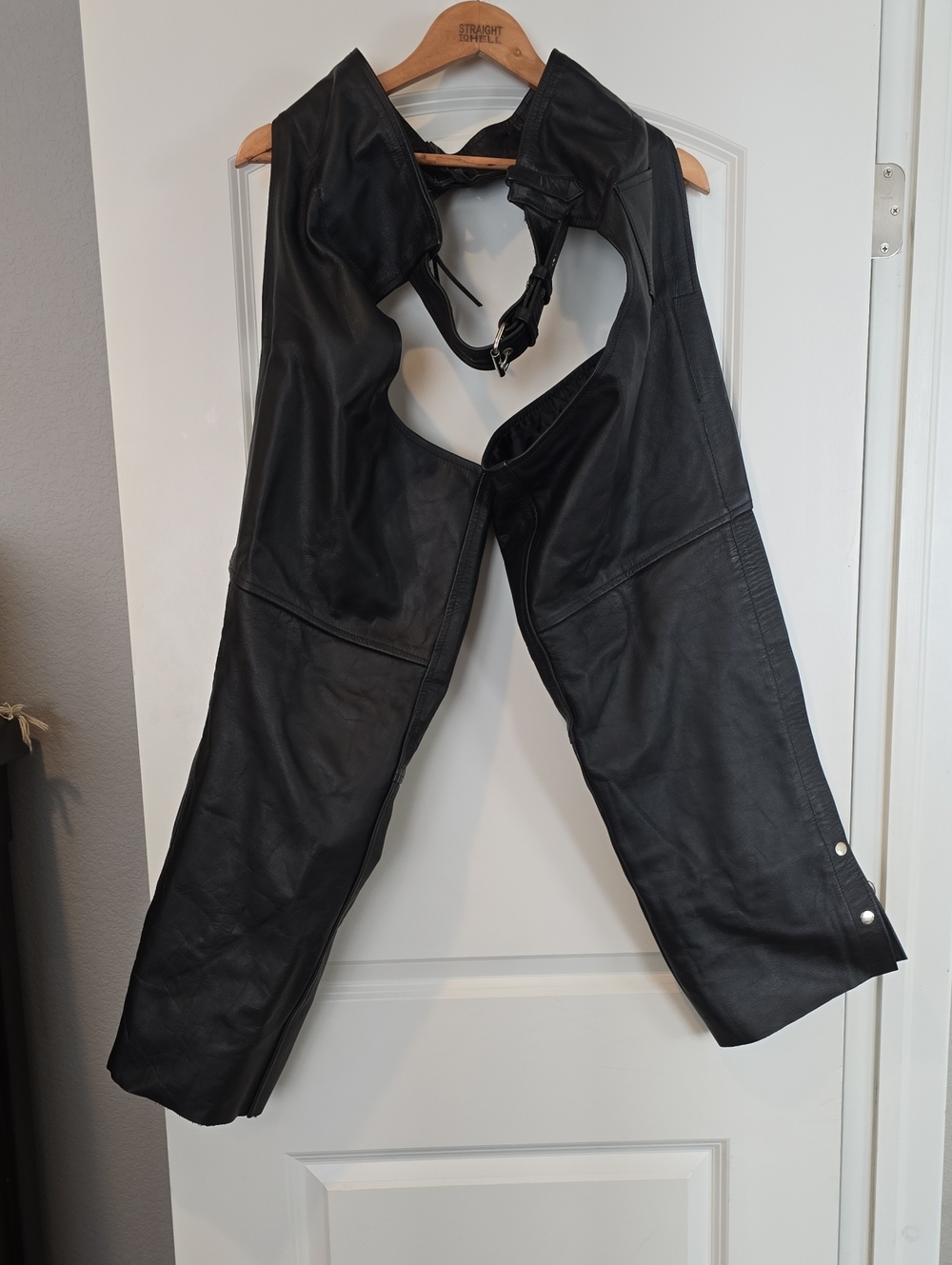 Hot Leathers Women's Black Leather Motorcycle Chaps XL